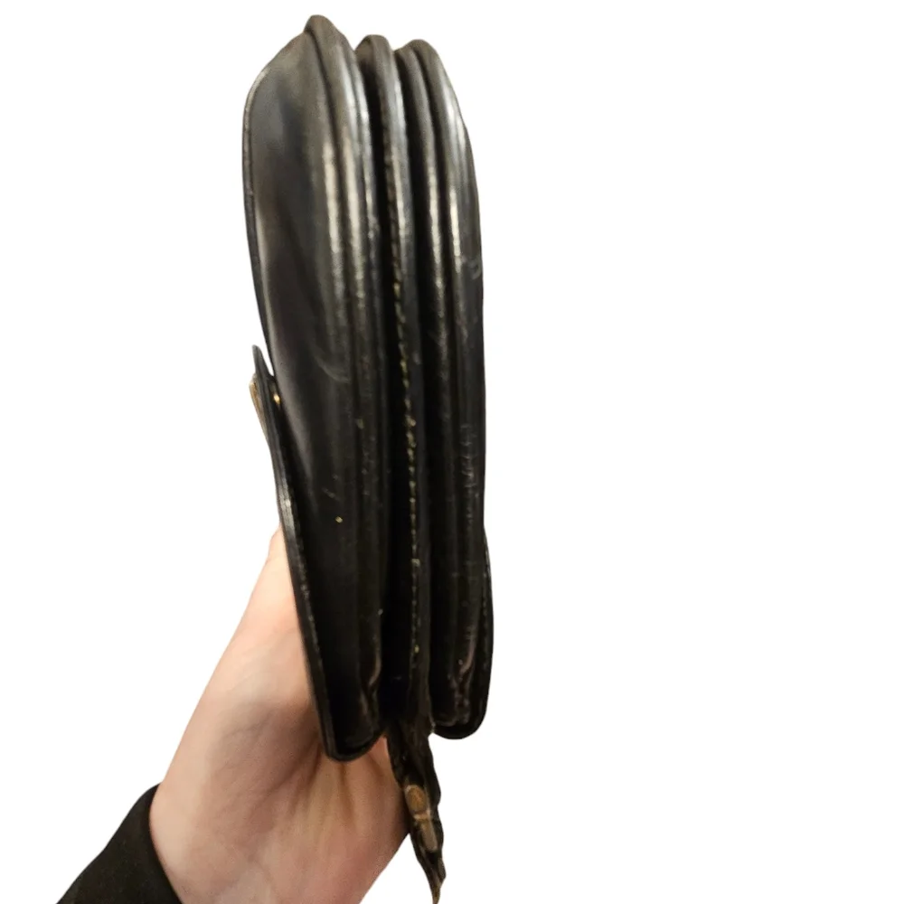 Burberrys 1980s Double flap Black leather crossbody - Picture 7 of 10